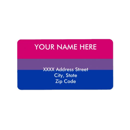 Bisexual Pride Flag Etiket (Voorkant)