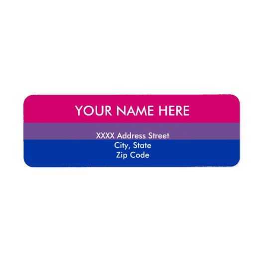 Bisexual Pride Flag Etiket (Voorkant)