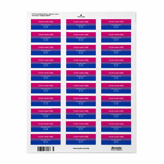 Bisexual Pride Flag Etiket (Full Sheet)