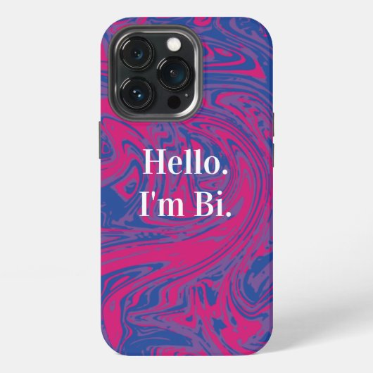 Bisexual Pride Flag Gemarmerd Abstract iPhone Hoesje (Achterkant)