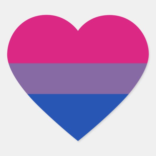 Bisexual Pride Flag Hart Sticker (Voorkant)