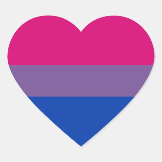 Bisexual Pride Flag Hart Sticker (Voorkant)