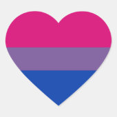 Bisexual Pride Flag Hart Sticker (Voorkant)