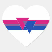 Bisexual Pride Flag Hart Sticker (Voorkant)