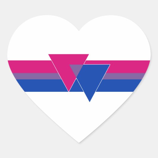 Bisexual Pride Flag Hart Sticker (Voorkant)