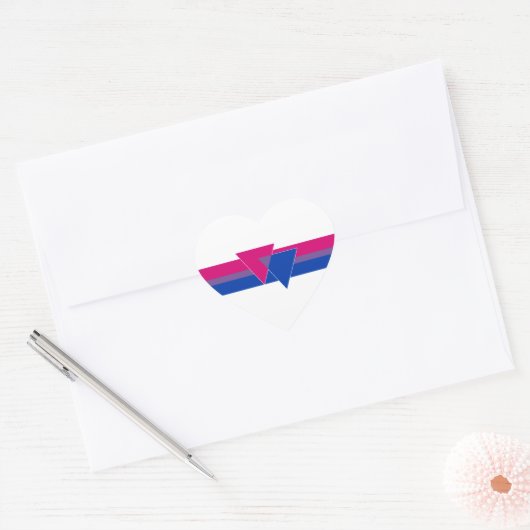 Bisexual Pride Flag Hart Sticker (Envelop)