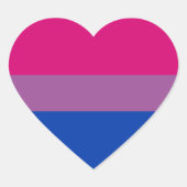 Bisexual Pride Flag Hart Sticker (Voorkant)