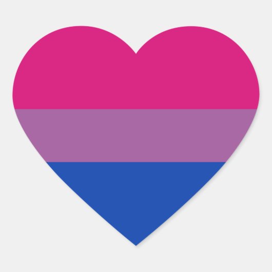 Bisexual Pride Flag Hart Sticker (Voorkant)