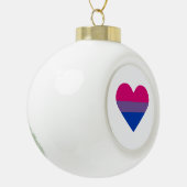 Bisexual Pride Flag Heart Keramische Bal Ornament (Links)