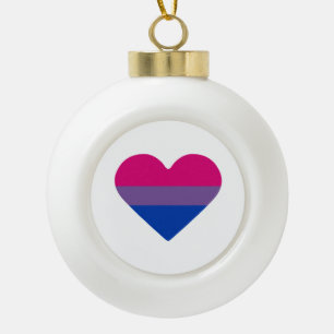 Bisexual Pride Flag Heart Keramische Bal Ornament