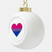 Bisexual Pride Flag Heart Keramische Bal Ornament (Rechts)