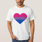 Bisexual Pride Flag Heart T-shirt (Voorkant)