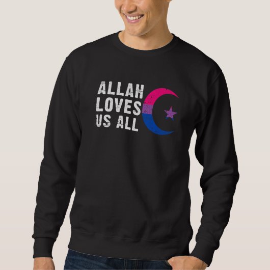 Bisexual Pride Flag Hilal crescent moon Islam Trui (Voorkant)