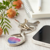 Bisexual pride flag key ring sleutelhanger (Zijkant)