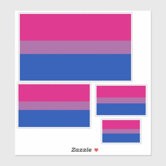 Bisexual Pride Flag knipsel stickers pack (Vel)