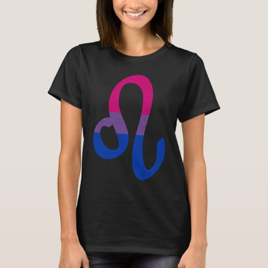 Bisexual Pride Flag Leo Zodiac Sign T-shirt (Voorkant)