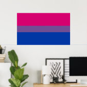 Bisexual Pride Flag Poster (Thuiskantoor)