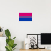 Bisexual Pride Flag Poster (Thuiskantoor)