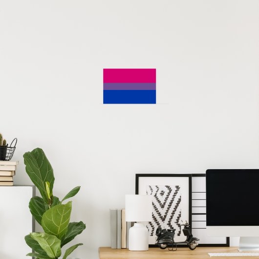 Bisexual Pride Flag Poster (Thuiskantoor)