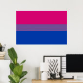 Bisexual Pride Flag Poster (Thuiskantoor)