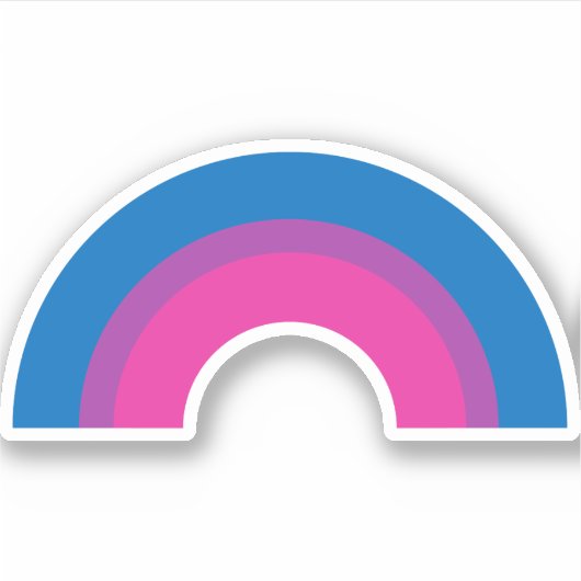 Bisexual Pride Flag Rainbow Sticker (Voorkant)