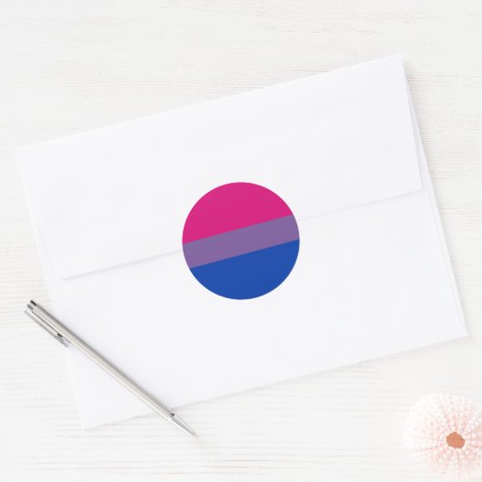 Bisexual Pride Flag Ronde Sticker (Envelop)