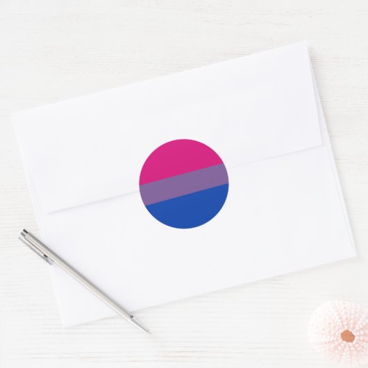Bisexual Pride Flag Ronde Sticker (Envelop)