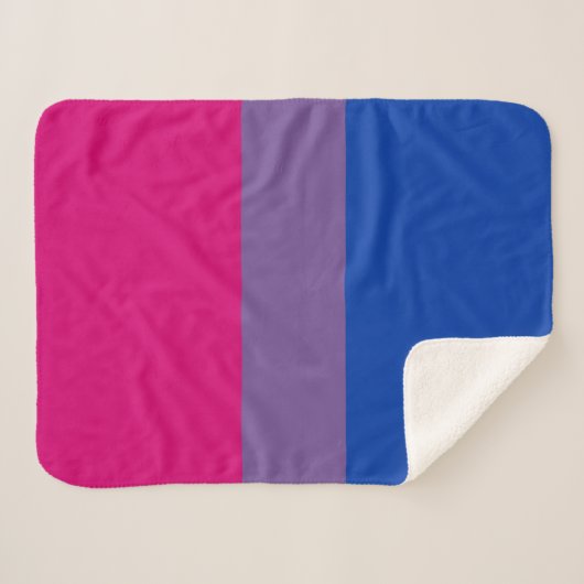 Bisexual Pride Flag Sherpa Deken (Voorkant (horizontaal))