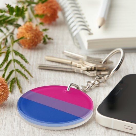 Bisexual Pride Flag Sleutelhanger (Voorkant Rechts)