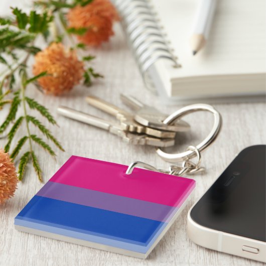 Bisexual Pride Flag Sleutelhanger (Voorkant Rechts)