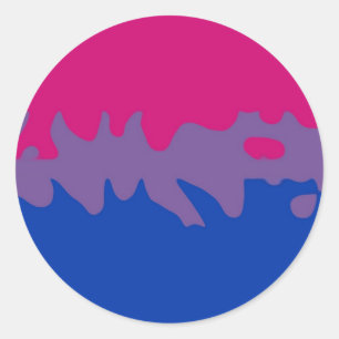 Bisexual Pride Flag Splash Ronde Sticker