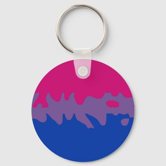 Bisexual Pride Flag Splash Sleutelhanger (Voorkant)