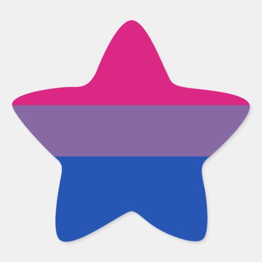 Bisexual Pride Flag Ster Sticker (Voorkant)