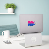 Bisexual Pride Flag Sticker (Laptop op bureau)