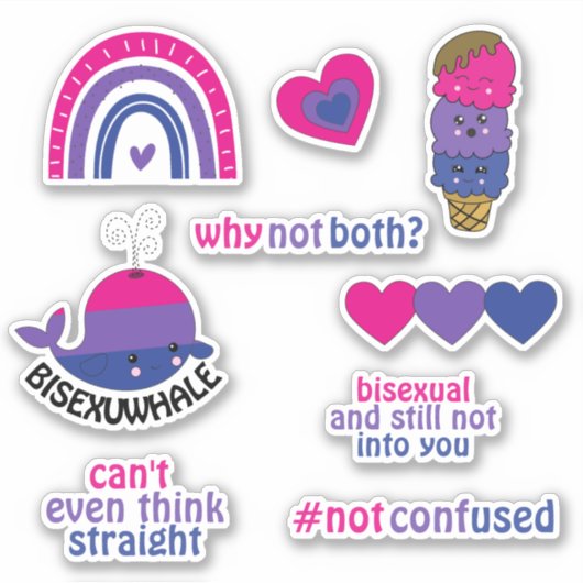Bisexual Pride Flag Sticker Set (Voorkant)