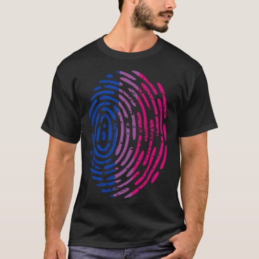 Bisexual Pride Flag Thumb Print Thumbprint LGBT Ae T-shirt (Voorkant)