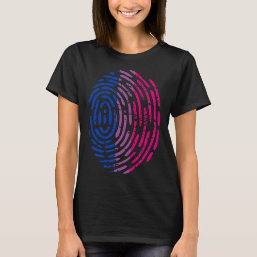 Bisexual Pride Flag Thumb Print Thumbprint LGBT Ae T-shirt (Voorkant)