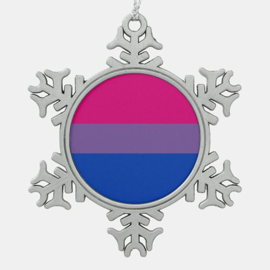 Bisexual Pride Flag Tin Sneeuwvlok Ornament (Voorkant)