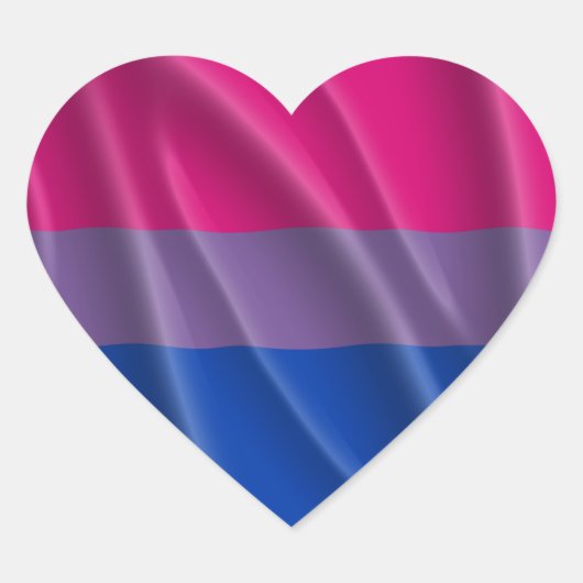 BISEXUAL PRIDE FLAG WAVY DESIGN - 2014 PRIDE.png Hart Sticker (Voorkant)