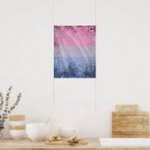 BISEXUAL PRIDE FLAG WAVY ONTWERP POSTER (Keuken)