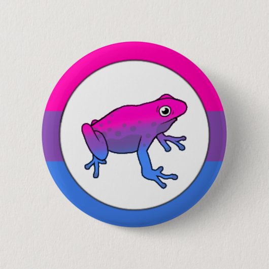Bisexual Pride Frog Pin Ronde Button 5,7 Cm (Voorkant)