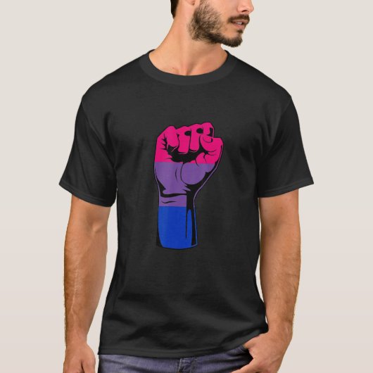 Bisexual Pride Handfist Bisexual Flag LGBTQ Pride T-shirt (Voorkant)