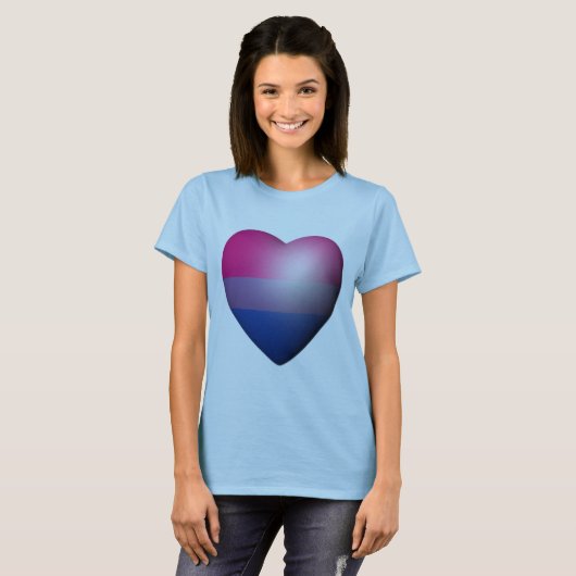 BISEXUAL PRIDE HEART —.png T-shirt (Voorkant volledig)