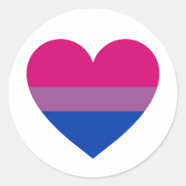 Bisexual Pride Heart Ronde Sticker