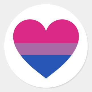 Bisexual Pride Heart Ronde Sticker
