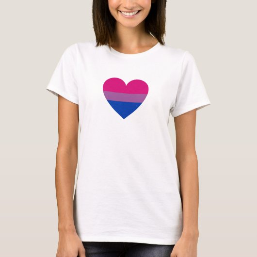 Bisexual Pride Heart T-shirt (Voorkant)