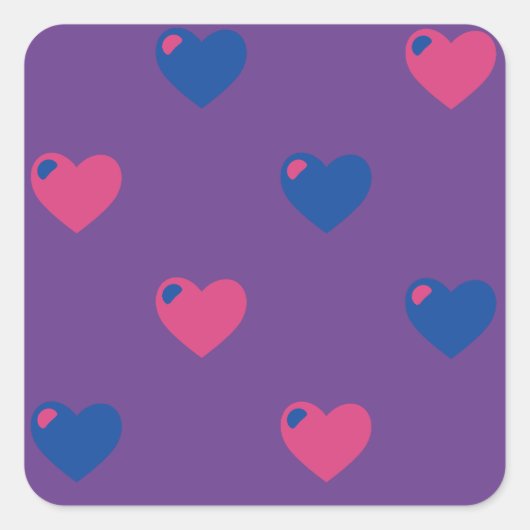 Bisexual Pride Hearts Stickers (Voorkant)