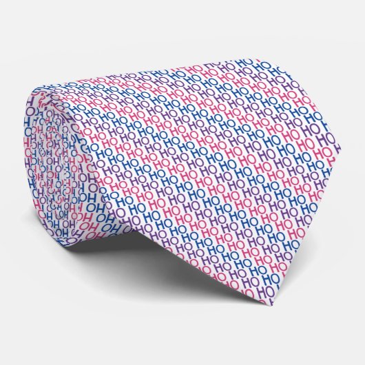 Bisexual Pride Ho Ho Ho Pattern Stropdas (Opgerold)