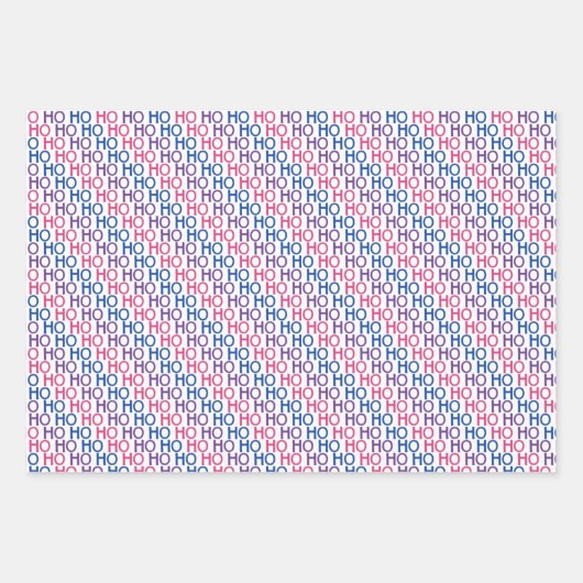 Bisexual Pride Ho Ho Ho Pattern Wrapping Paper Set (Voorkant 3)