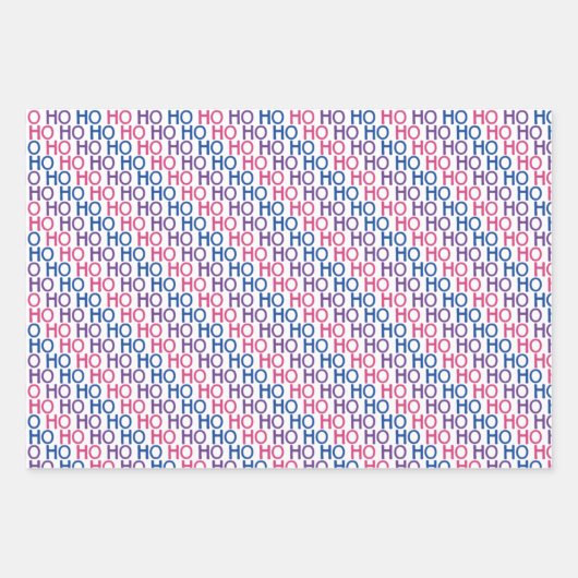 Bisexual Pride Ho Ho Ho Pattern Wrapping Paper Set (Voorkant 2)